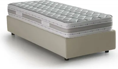 Produktbild von Einzelbett Dmeol, Containerbett mit Stoffbespannung, 100%  Italy, Frontöffnung, mit Matratze Cm 90x190 enthalten, Beige