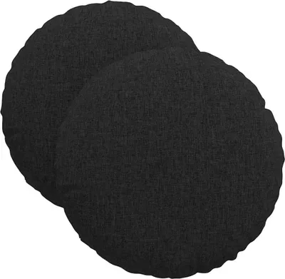 Immagine prodotto di vidaXL Cuscino per sedile 2 pezzi Nero Ø40 x 13 cm Tessuto