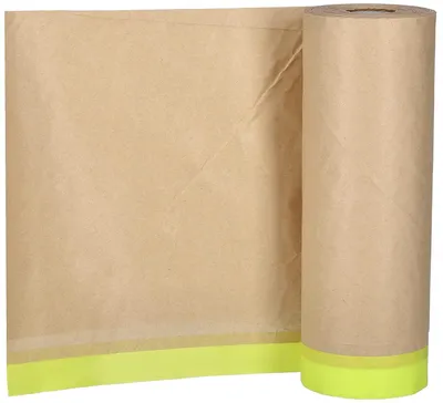 A roll of masking paper with tape attached.