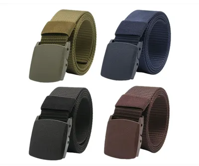 Produktbild von 4 stk Nylon Stoffgürtel Gürtel Herren 3,8 cm Breit Herrengürtel Automatik Schiebeschnalle