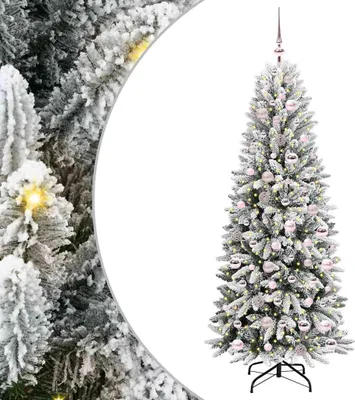 Zdjęcie produktu dla vidaXL Sztuczna choinka z 300 diodami LED ze stojakiem biała 180 cm