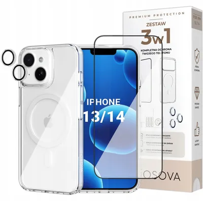 Imagen del producto de Funda para iPhone 13 | 14 con MagSafe de Osova + Cristal 5D + Protector de lente de cámara – Set 3 en 1