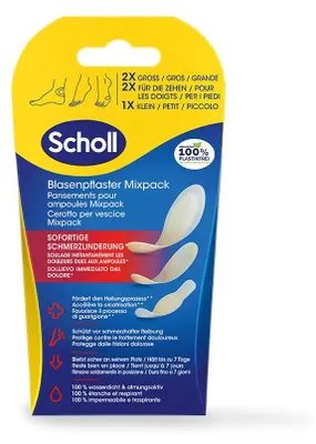 Produktbild von Scholl Transparente Blasenpflaster Mix Pack - Blasenpflaster mit Hydra-Guard-Technolgoie, schmerzlindernd, beugt Blasenbildung vor - Zum Schutz der Fü
