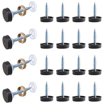 Image de Lot de 20 clous en acier inoxydable noir, avec embouts décoratifs