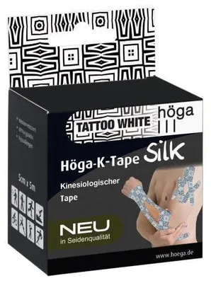 Zdjęcie produktu dla Höga-K-Tape Silk 5cmx5m Tattoo biała taśma kinezjologiczna 1 szt