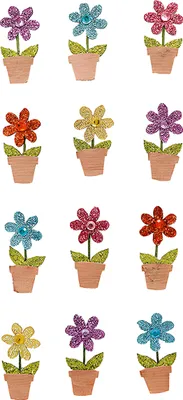 Produktbild von Sticker Glitterblumen im Topf - Rössler