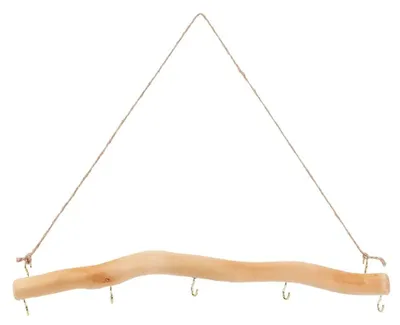 Immagine prodotto di Omgoods - Gancio da parete con 5 ganci in legno naturale