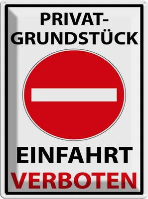 Produktbild von vianmo Blechschild 40x30 cm Privat Einfahrt verboten Warnschild Hinweisschild Sicherheit Vorsicht