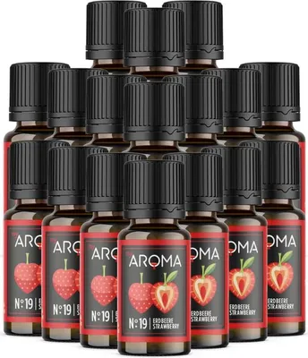 Produktbild von myAROMA Flavour Drops Erdbeere – 17x10ml, Zuckerfrei & Vegan, für Backen und Drinks