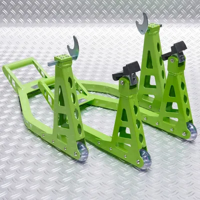 Produktbild von Motorrad Montageständer MotoGP (Vorderrad + Hinterrad) - Kawasaki Grün