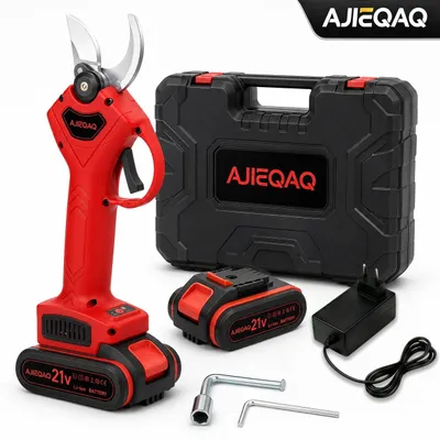 Produktbild von AJIEQAQ Akku Astschere 21V, Elektrische Gartenschere mit 300W Brushless Motor, 25mm Schnittstärke, 2 Akkus 1500mAh, SK5 Stahlklinge, Koffer