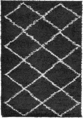 Produktbild von vidaXL Shaggy-Teppich PAMPLONA Hochflor Modern Schwarz Creme 140x200cm