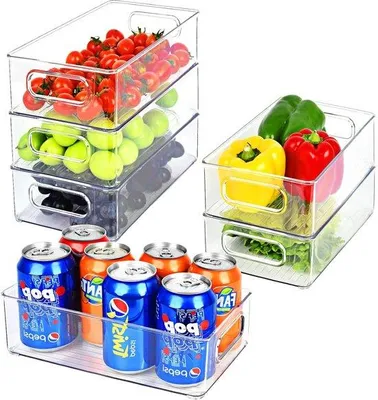 Obrázek produktu pro Organizér do lednice – sada 6 kusů – bezpečný pro styk s potravinami – průhledný