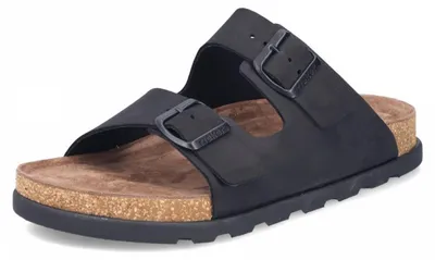 Produktbild von Rieker Herren Pantolette Leder Zweiriemer in Extraweite H 21190, Größe:43 EU, Farbe:Schwarz
