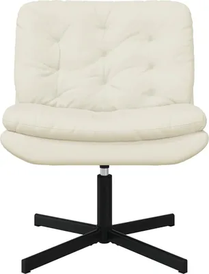 Zdjęcie produktu dla vidaXL Obrotowy fotel relaksacyjny kremowy 63 x 75 x 76 cm aksamitny