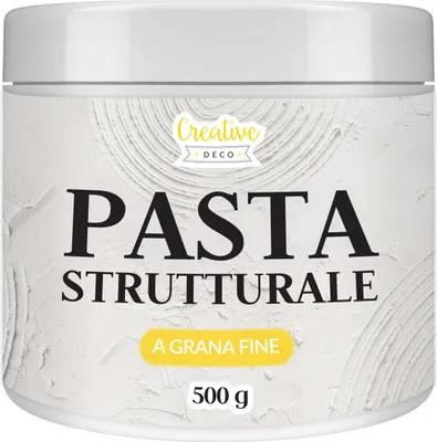 Immagine prodotto di Creative Deco Pasta Strutturale a Grana Fine 500g Bianca Pasta Modellabile per Progetti Artistici | Facile da Usare per Creare Effetti 3D Sabbia