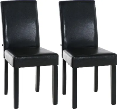 Produktbild von CLP 2er Set Esszimmerstuhl Ina Kunstleder mit Holzgestell braun Gestell Farbe schwarz