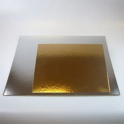 Produktbild von FunCakes Cake Boards - Tortenunterlagen silver/gold Quadrat 35 cm  3 Stück