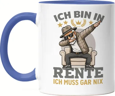 Produktbild von Ich bin in Rente Tasse Blau – Lustige Geschenkidee für Opa Oma und Rentner zum Ruhestand