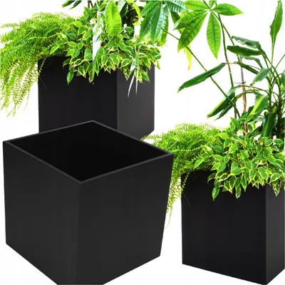 Produktbild von Blumentopf für Ständer - Metall Blumenkübel Outdoor - Pflanztopf - Pflanzkübel Groß Außen - Übertopf - Metall Blumentopf für Ständer - Blumentopf - Blumenhocker - (25x25x25 cm)