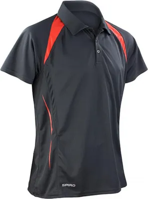 Produktbild von SPIRO S177M | Herren Team Spirit Polo / Atmungsaktiv - Farbe: Black/Red - Größe: 3XL