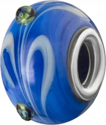 Image de Charms argent perle verre bleu marine nuit verre émail perles ARGENT 925