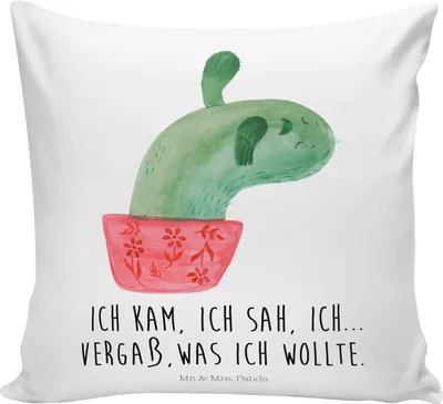 Produktbild von Mr. & Mrs. Panda Dekokissen Sofa Kaktus Mama - Weiß - Geschenk, Büroalltag, Kakteen, Quote, Büro, 40x40, Zierkissen, kissen für, zier, Motivation