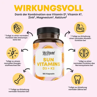 Produktbild von Vitamin D3 K2 Omega 3 + Calcium Magnesium und Zink - 180 Kapseln 5000 IE - Vitamin d hochdosiert