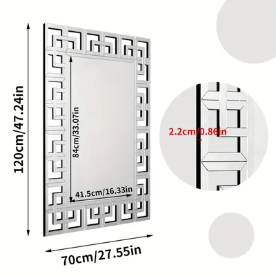 Produktbild von Wandspiegel - Schminkspiegel - Halsspiegel - Badezimmerspiegel - Dekorative Spiegel - 120x70 cm