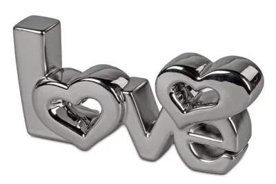 Produktbild von Schriftzug Love silber 23x10cm Silber Matt Glänzend Liebe Herz