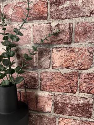 Produktbild von NEWROOM Tapete Rot Vliestapete Stein - Steintapete Modern Grau Beige Ziegelstein Klinker Steinoptik  Backstein