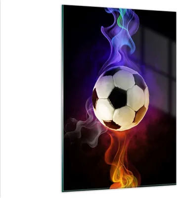 Produktbild von Bilder auf glas - Einteilig - Abstrakt ball flamme fußball - 80x120cm - Glasbilder - Wandbilder - Bilder - Wanddekoration aus Glas - Glas Bilder - Wandbild auf Glas - GPA80x120-2111