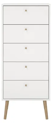 Immagine prodotto di Calicosy - Comò 5 cassetti con gambe in legno H120,1 cm - TARP