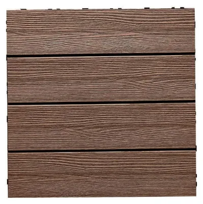 Produktbild von Outgarden WPC-Fliese Holzoptik Braun Oberfläche in Holzmaserung, pflegeleicht, 40 x 40 cm