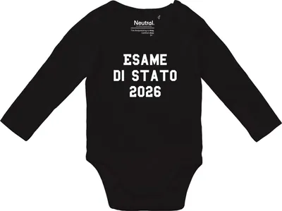 Produktbild von Huuraa Baby Body Esame di Stato 2026 Abschluss Italien 62 Black  Baumwolle Fairtrade Langarmbody Geschenkidee