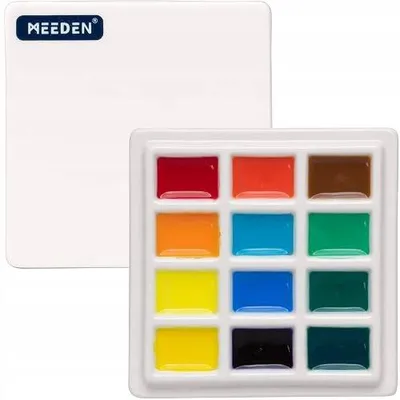 Zdjęcie produktu dla Paleta ceramiczna do malowania 12 otworów akwarela gwasz dla artystów