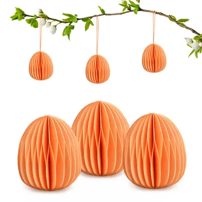 Produktbild von Osterdeko Ostereier zum Aufhängen orange 6er Set Dekohänger