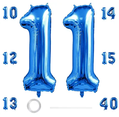 Zahlenluftballon 101 cm, blau, für Geburtstag & Hochzeit