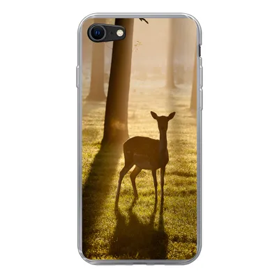 Produktbild von MuchoWow® Handyhülle Schutzhülle Hülle für iPhone 8 Hirsche - Sonne - Bäume Silikon Softcase Handy Hülle - Schutzhaube