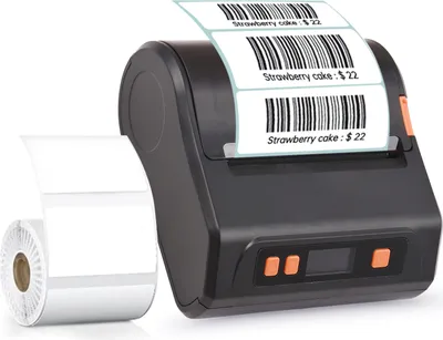 Obrázek produktu pro Bisofice přenosná tiskárna 80mm účtenek, bezdrátová BT termotiskárna účtenek, mobilní tiskárna faktur, kompatibilní se systémem Android/iOS/Windows, příkaz k tisku ESC/POS pro malé podniky, restaurace, maloobchody s 1 rolí štítků