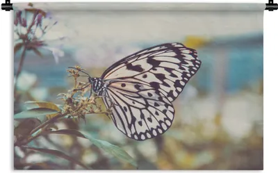 Produktbild von MuchoWow® Wandteppich Wandbehang Schmetterling - Blumen - Frühling 120x80 cm Tapisserie Dekoration Wandtuch - Wanddekorationen - Wandtücher