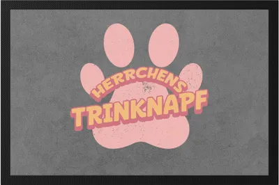 Produktbild von Herrchens Trinknapf Fußmatte Hund Hunde Hündin Hundeliebhaber Tierliebe Vierbeiner Hundepfote Pfote