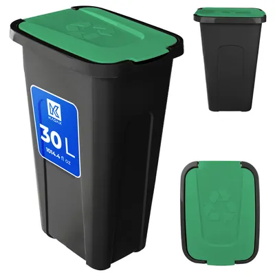 Immagine prodotto di KADAX Contenitore per rifiuti per la raccolta differenziata da 30 l con coperchio verde
