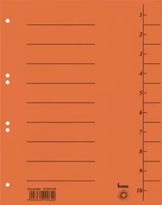 Produktbild von Bene Trennelement - vorgedruckt: 1-10 - für A4 (210 x 297 mm)