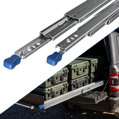 Obrázek produktu pro Eikuavons, nosné kolejnice pro zásuvky, délka 1000 mm, nosnost 87 kg, plný výsuv, s aretací, 2 kusy