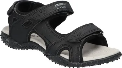 Produktbild von AMERICAN CLUB HL161 Solide Sandalen, Naturleder Innensohle, Klett Sandalen, Sportsandalen, Schwarz 41
