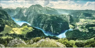 Produktbild von Leinwandbild Mountain Landscape I 100x50 cm