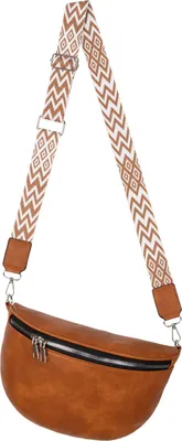 Produktbild von Bauchtasche (76232) Umhängetasche Crossbody-Bag Hüfttasche Kunstleder Italy-Design COGNAC