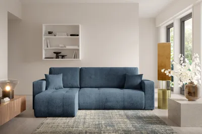 Produktbild von Furnisell Ecksofa mit Bettkasten Schlaffunktion "VERITA L", Blau
