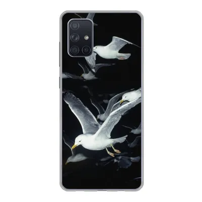 Produktbild von MuchoWow® Handyhülle Schutzhülle Hülle für Samsung Galaxy A51 Vogel - Schwarz - Schwarm Silikon Softcase Handy Hülle - Schutzabdeckung